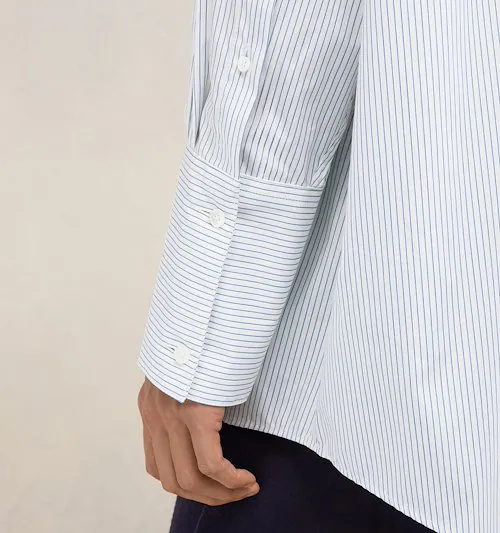 Ami Alexandre Mattiussi Striped Button Collar Shirt In White