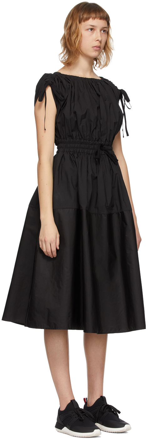 Moncler Drawstring-waist Cotton Dress In Black