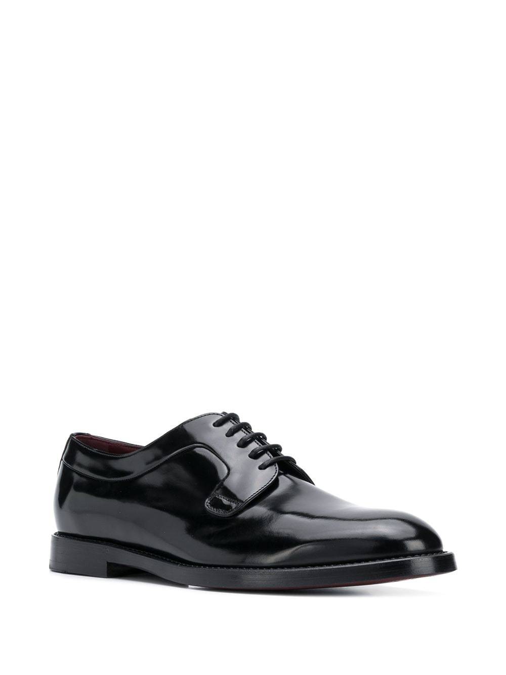 Dolce & Gabbana Brushed Leather Derby Shoes In Black
