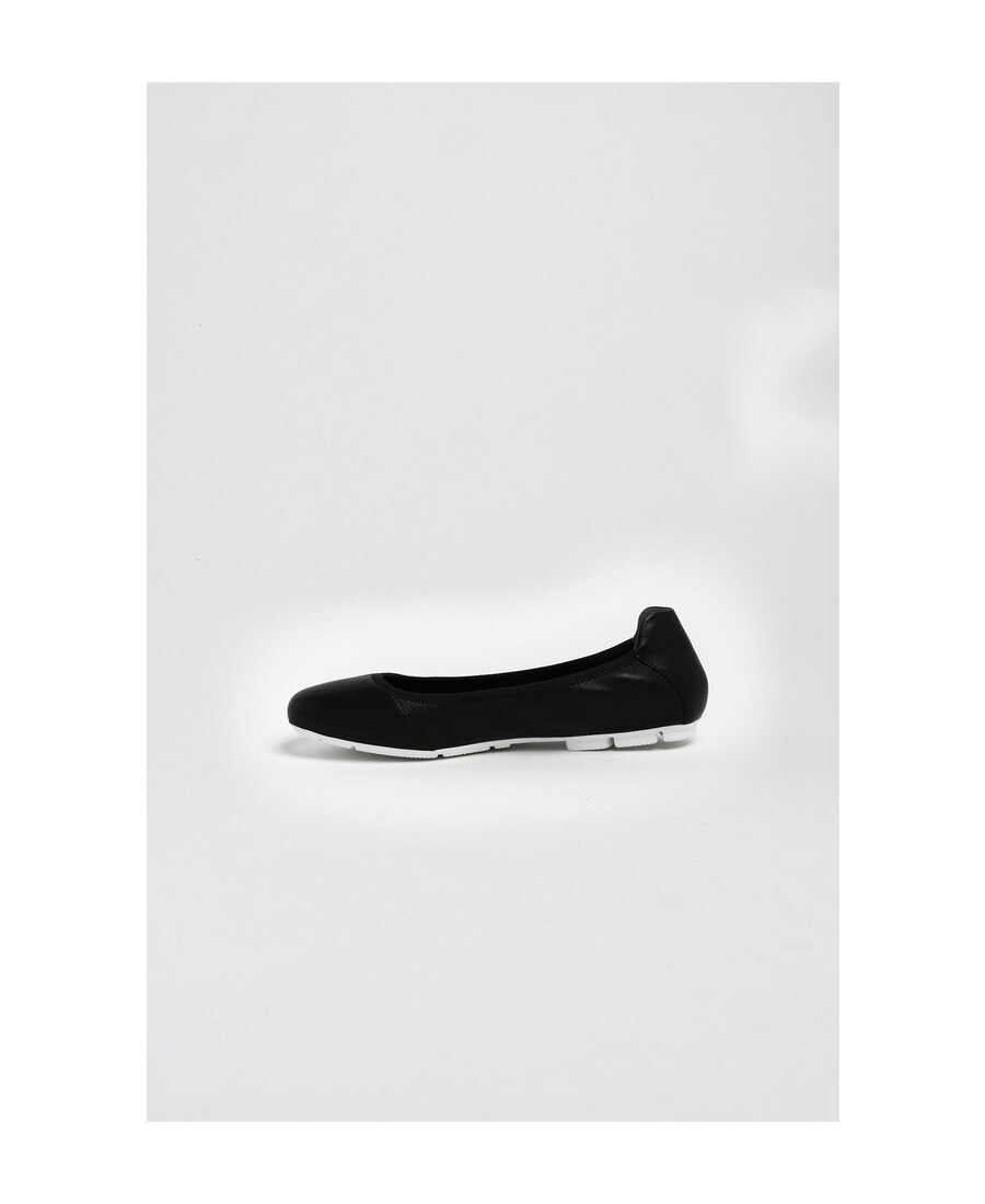 Hogan H511 Black Silver Flat Ballerina Shoes In Black