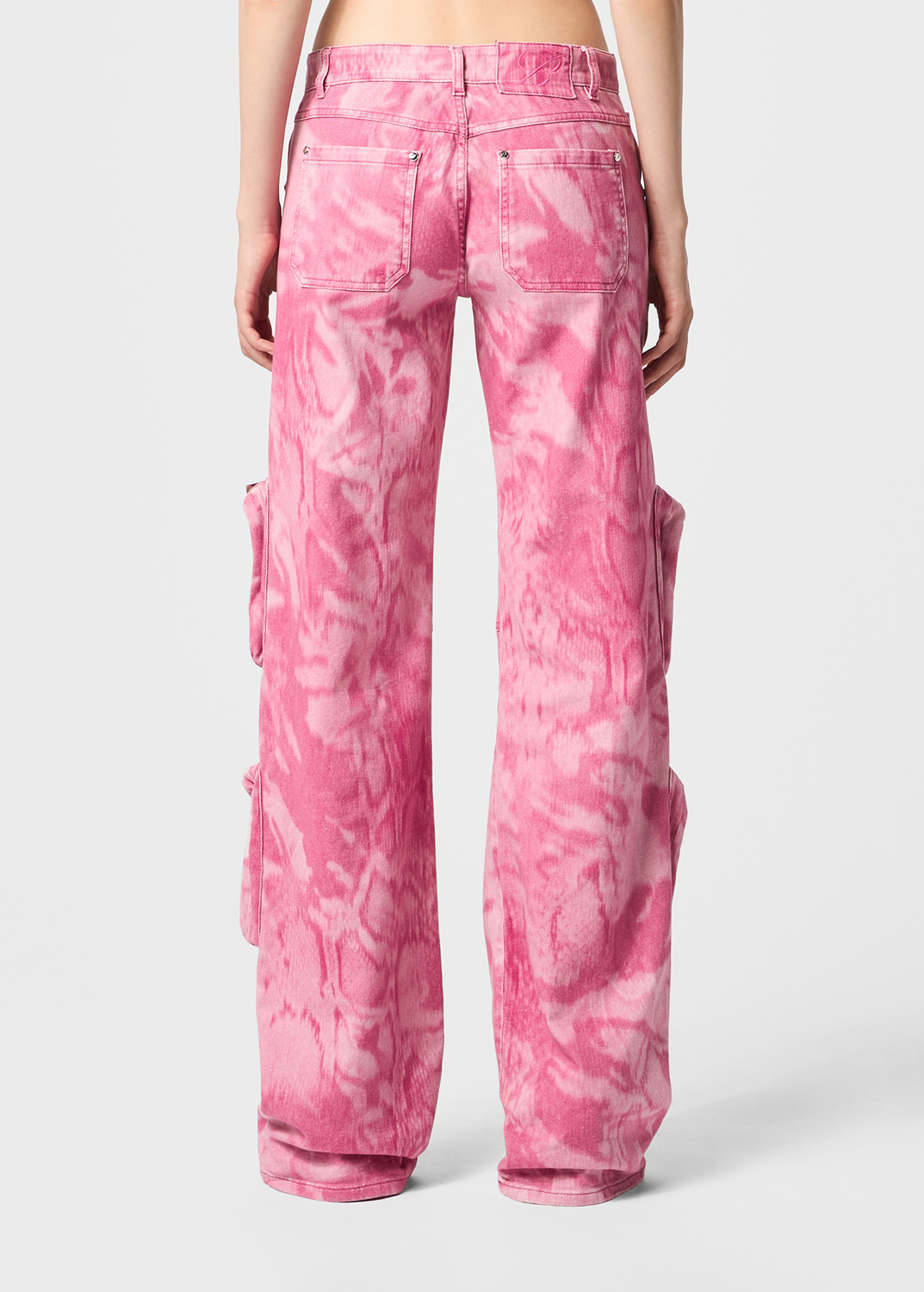 Blumarine Camouflage Work Casual Pants In Pink