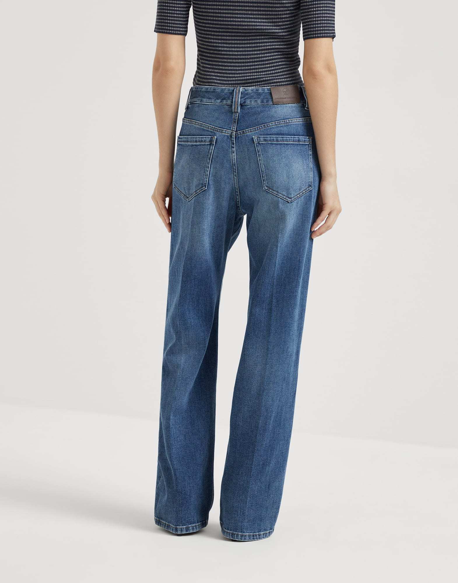 Brunello Cucinelli Multi-pocket Denim Trousers In Blue