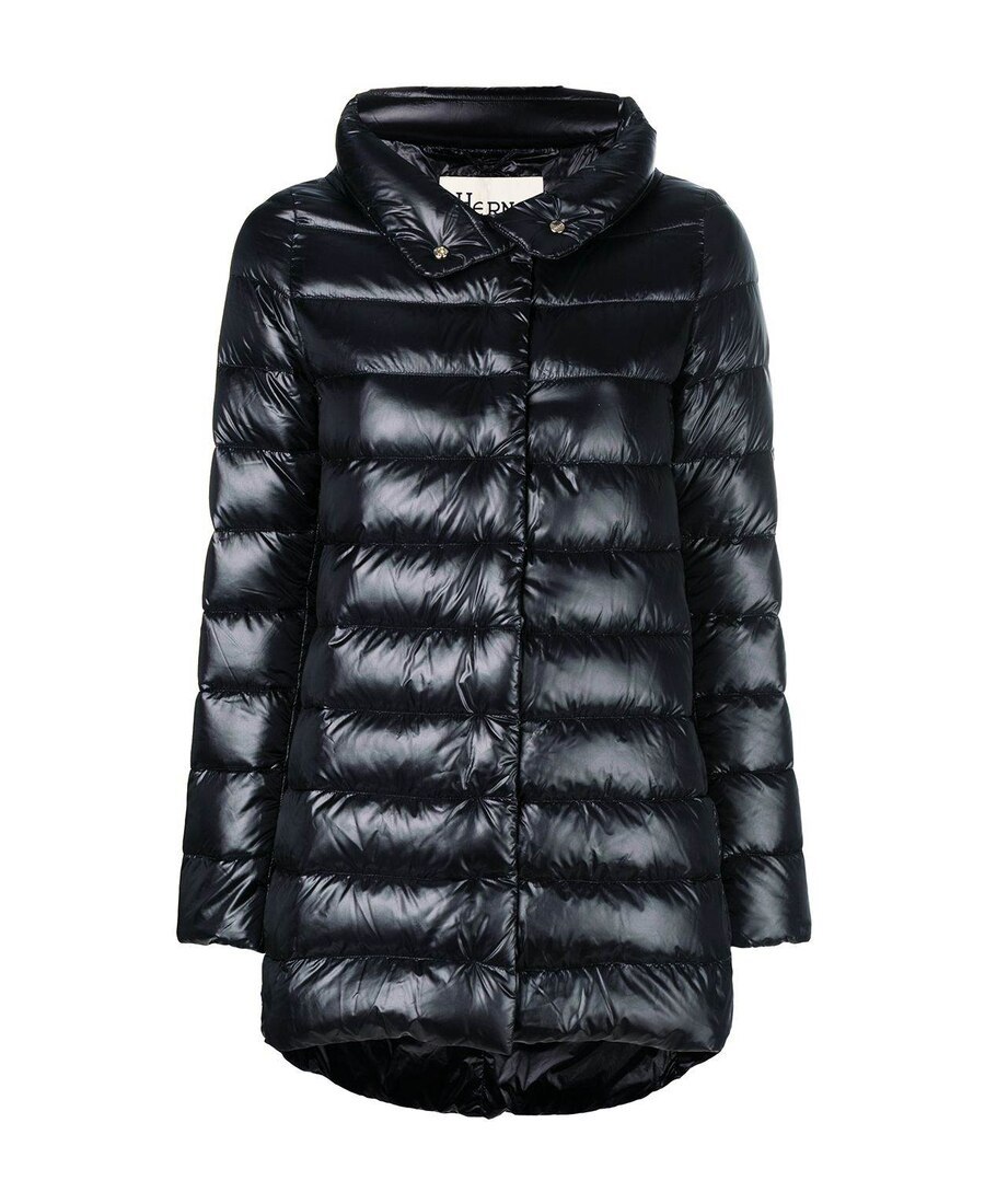 Herno Amelia Stand Collar Down Puffer Coat In Black