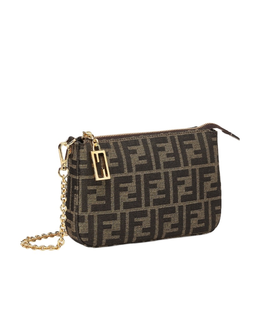 Fendi Shoulder Bags With Chain Strap And Gold-tone Hardware In Black