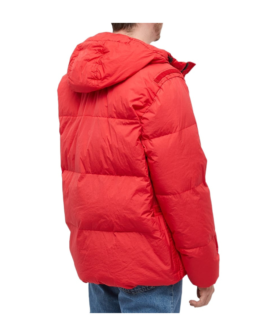 Stone Island Compass-patch Puffer Jacket In Red