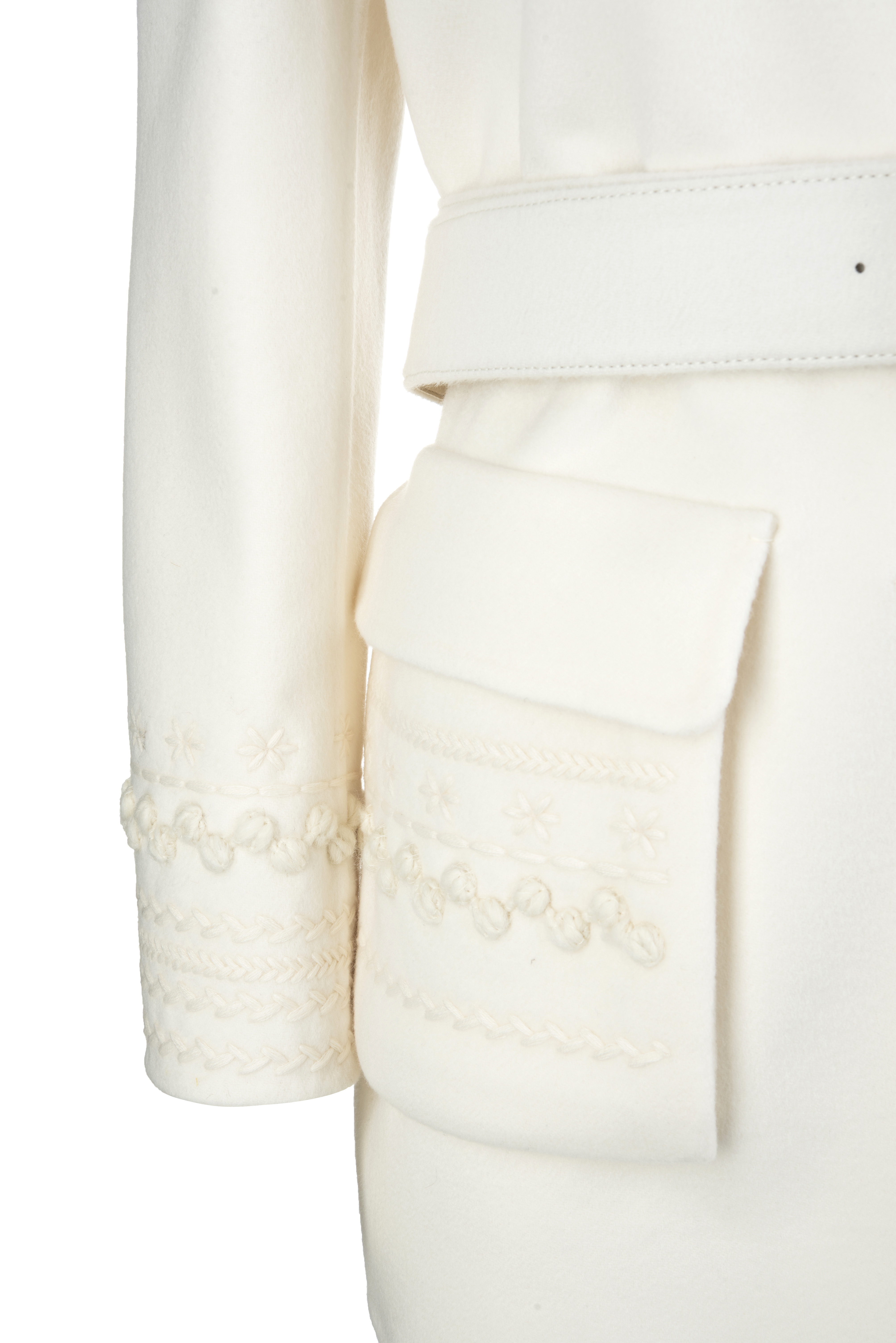 Ermanno Scervino Embroidered Wool Jacket In White