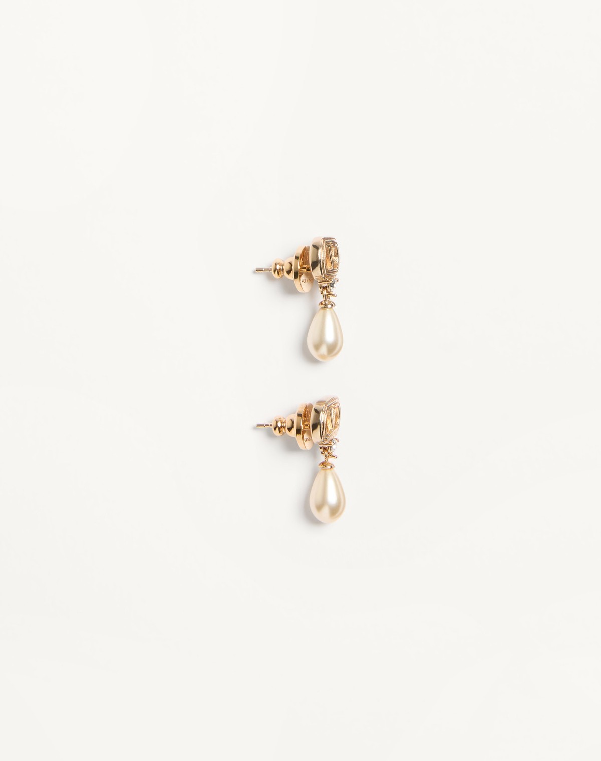Valentino Swarovski Crystal-embellished Ovalette Logo Earrings In Gold