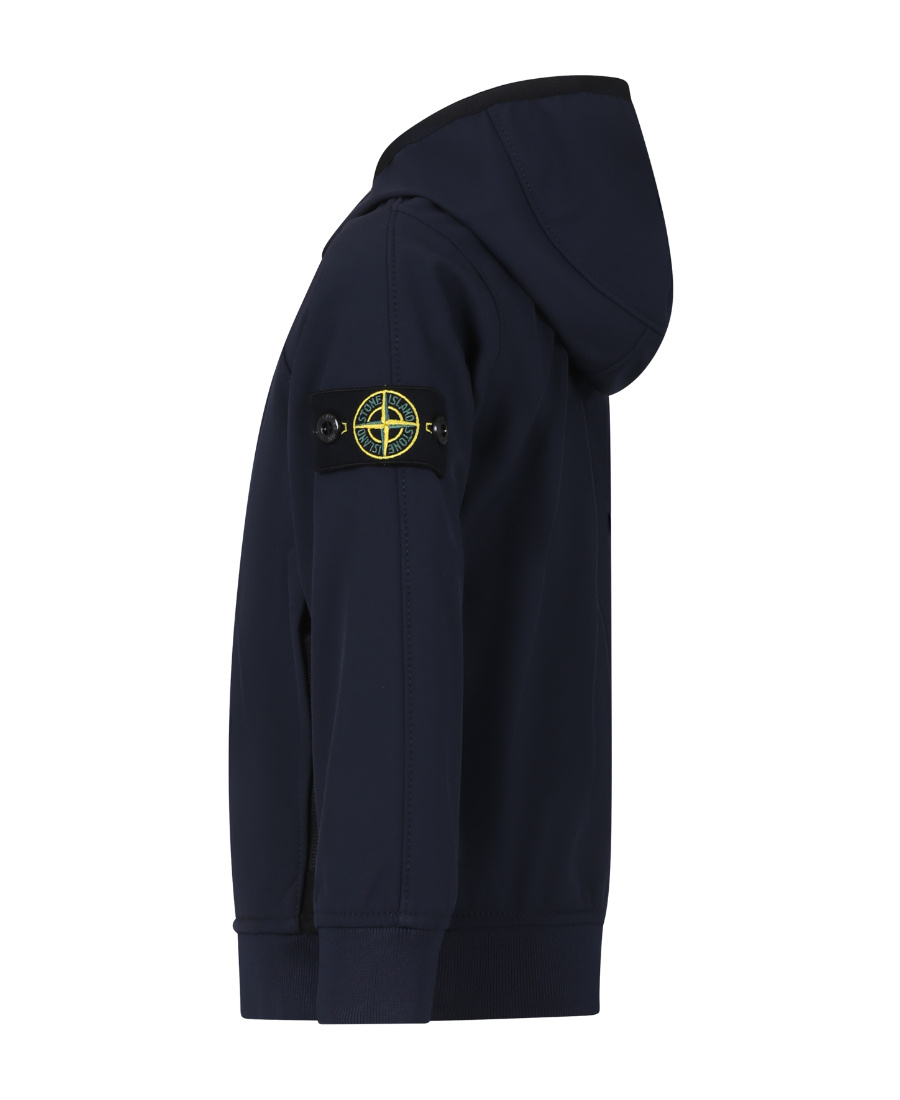 Stone Island Zipped Hooded Jacket In Blue