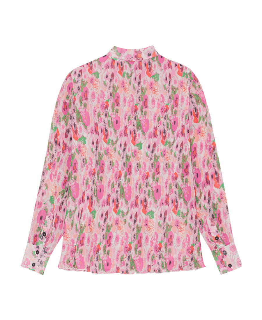 Ganni Floral-print Shirt In Pink