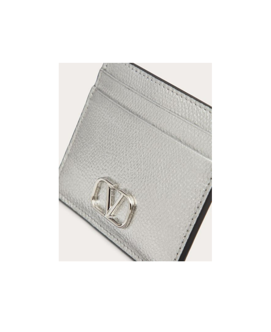 VALENTINO GARAVANI VLOGO SIGNATURE METALLIC CARD HOLDER