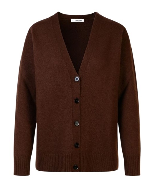 Jil Sander Womens Espresso V-neck Relaxed-fit Wool-bouclé Cardigan In Brown