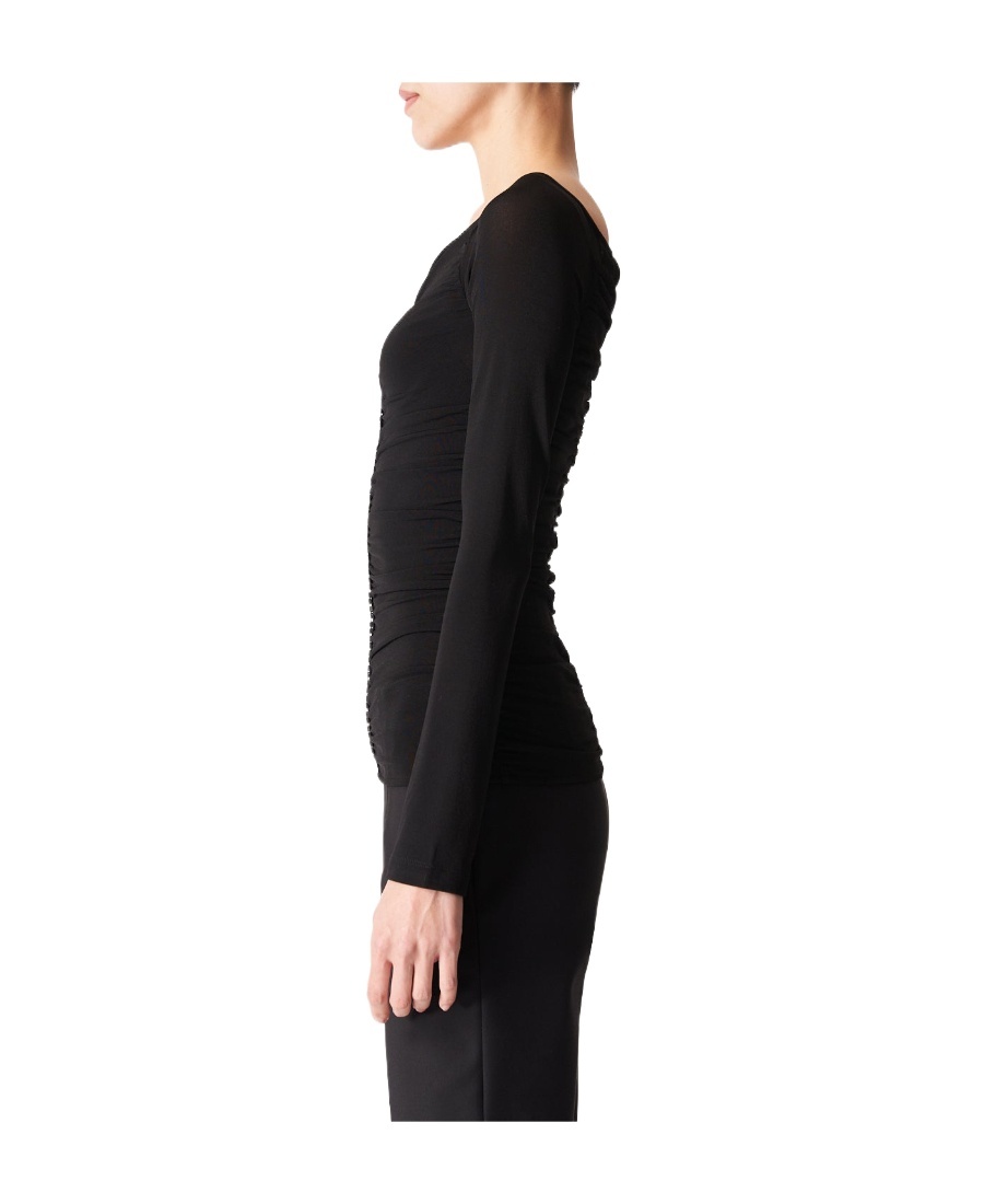 Givenchy Long-sleeved Ruched Top In Black