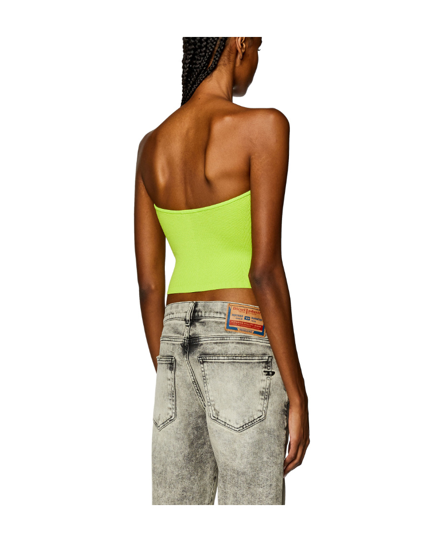 Diesel M-clarksvillex Strapless Cropped Tank Top In White
