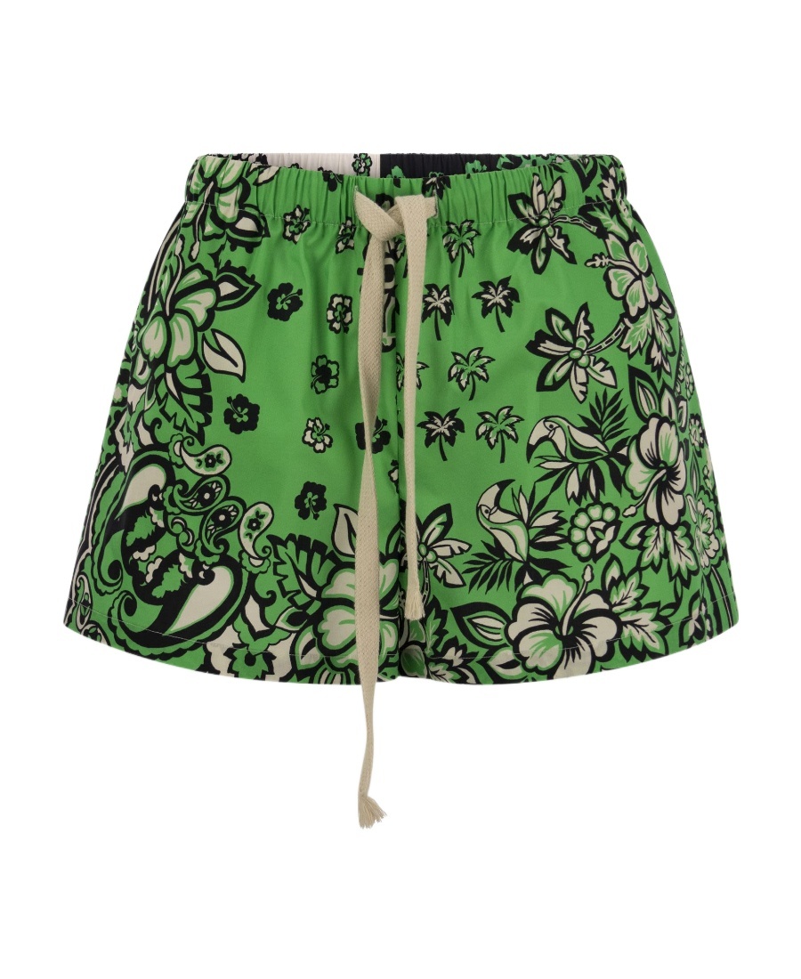 Red Valentino Printed Shorts In Green