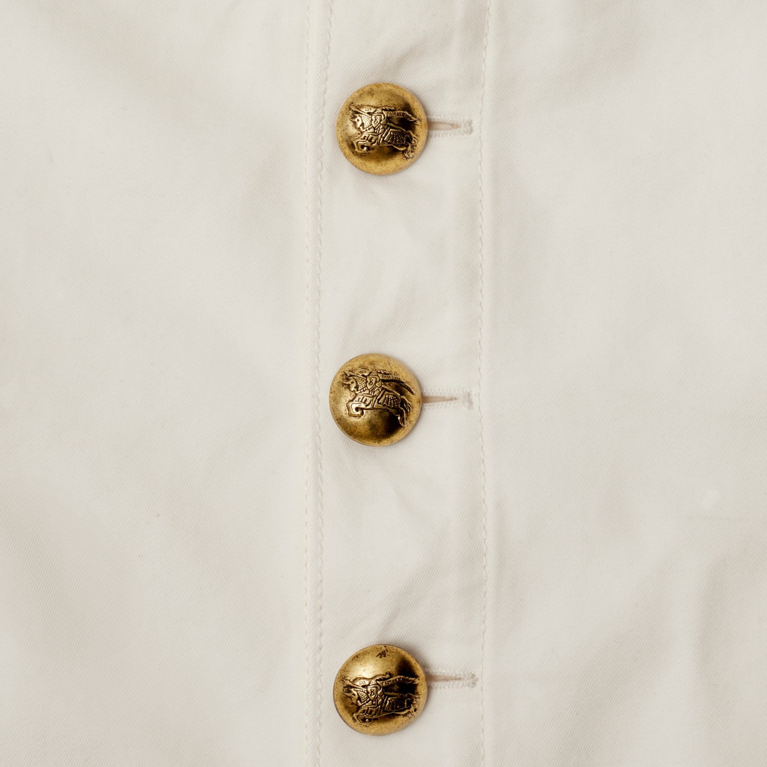 Burberry Mini Cotton Skirt In Off White