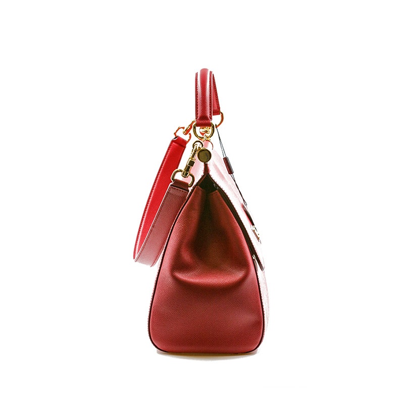Dolce & Gabbana Sicily Small Leather Tote Bag In Red
