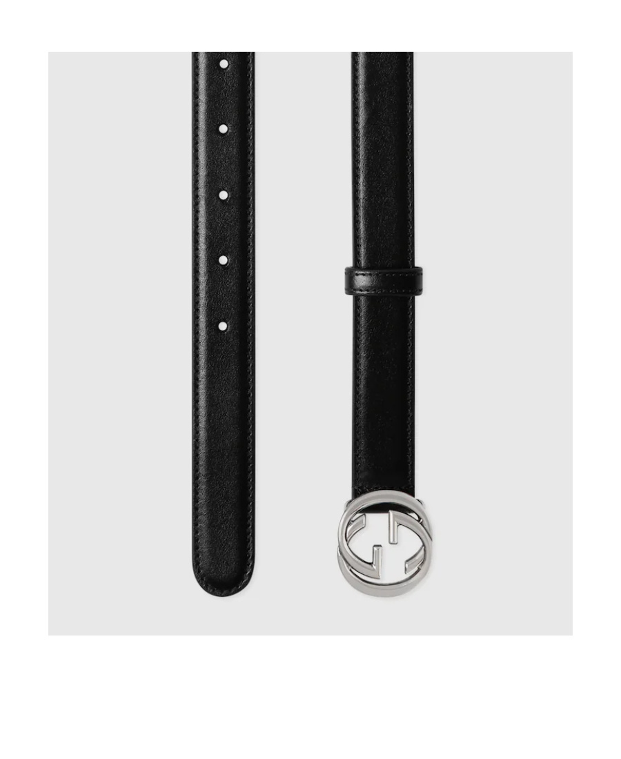 Gucci Interlocking G-buckle Leather Belt In Black