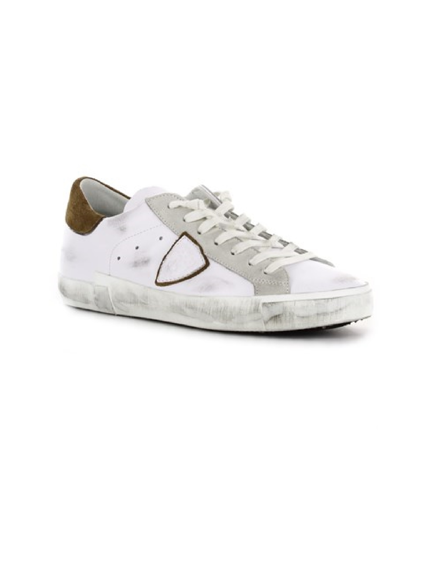 Philippe Model Parisx Sneakers In Leather With Contrasting Heel Tab In White