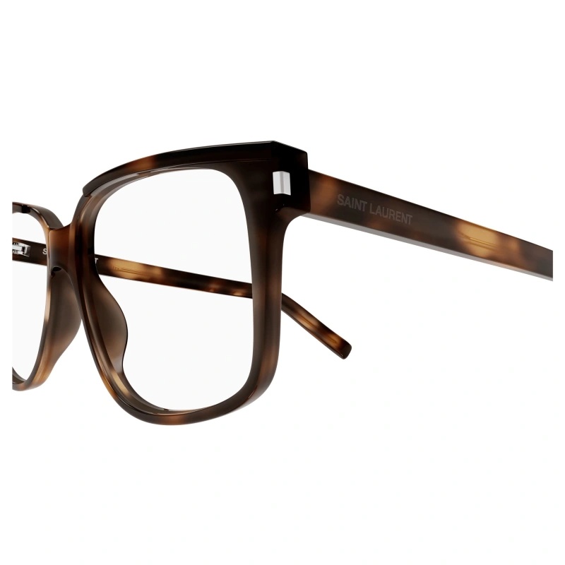 Saint Laurent Tortoiseshell-effect Square-frame Glasses In Black