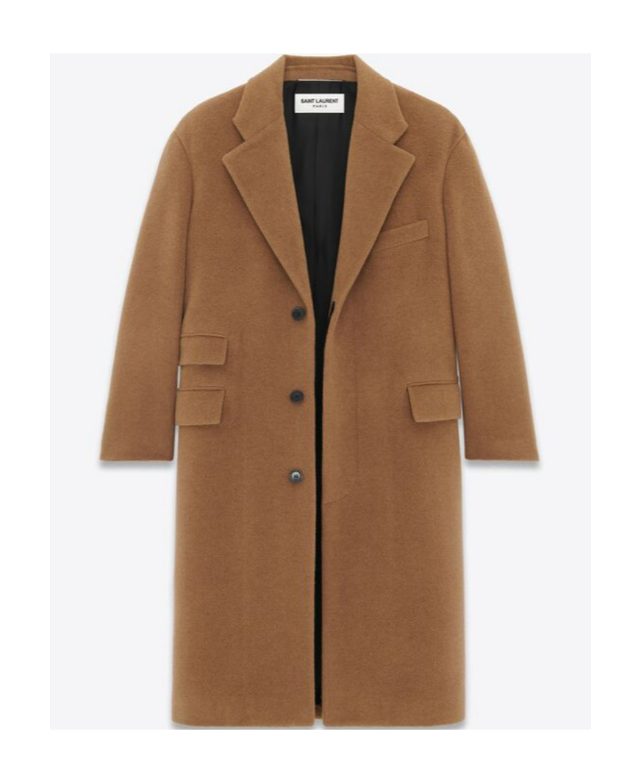 Saint Laurent Manteau Coat In Brown