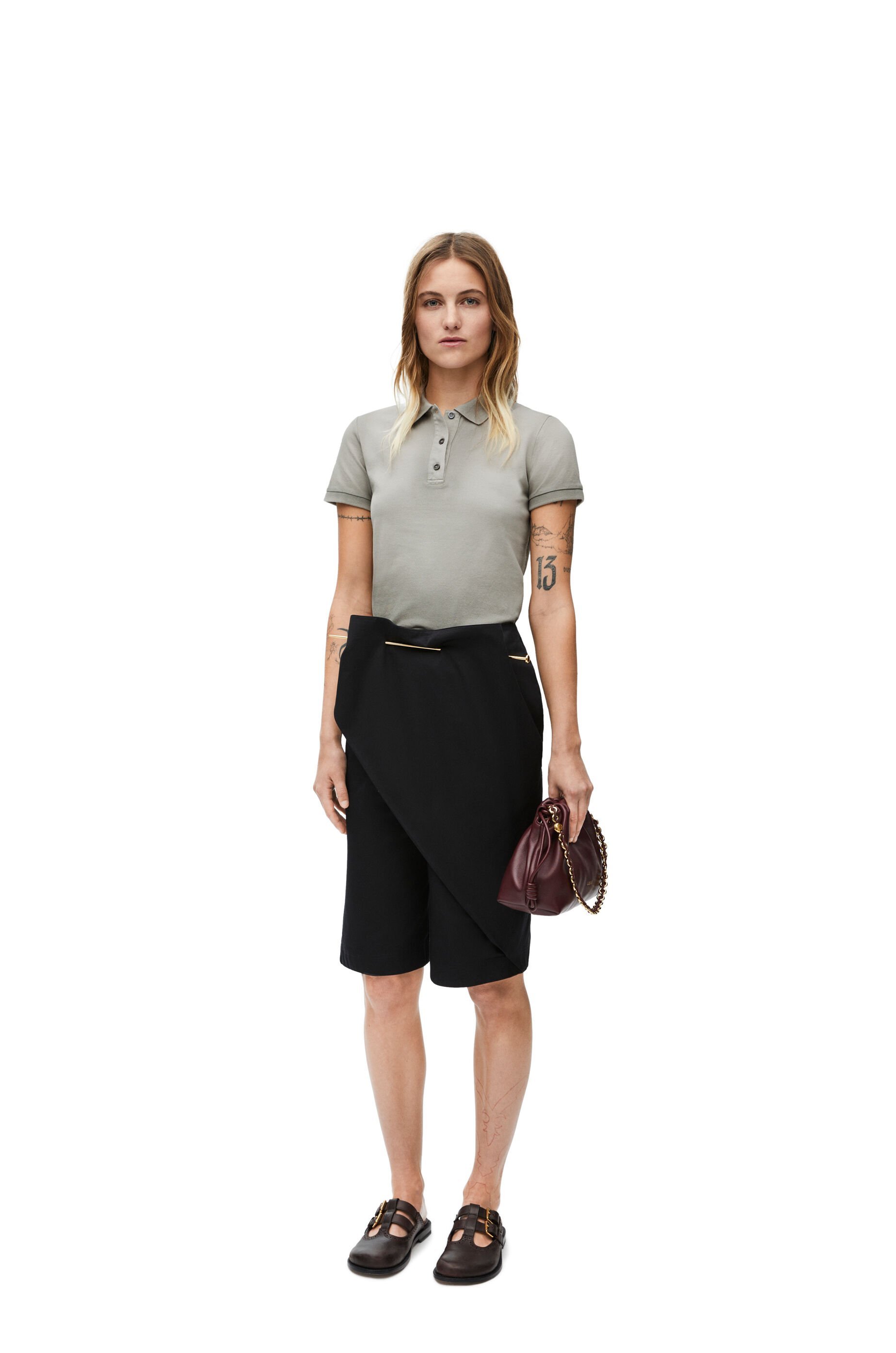 Loewe Faded-effect Short-sleeve Polo Shirt In Gray