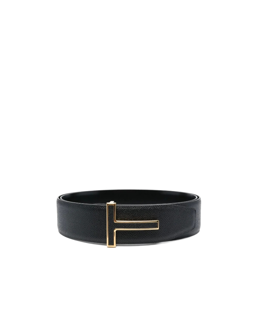 Tom Ford T-buckle Leather Belt In Black