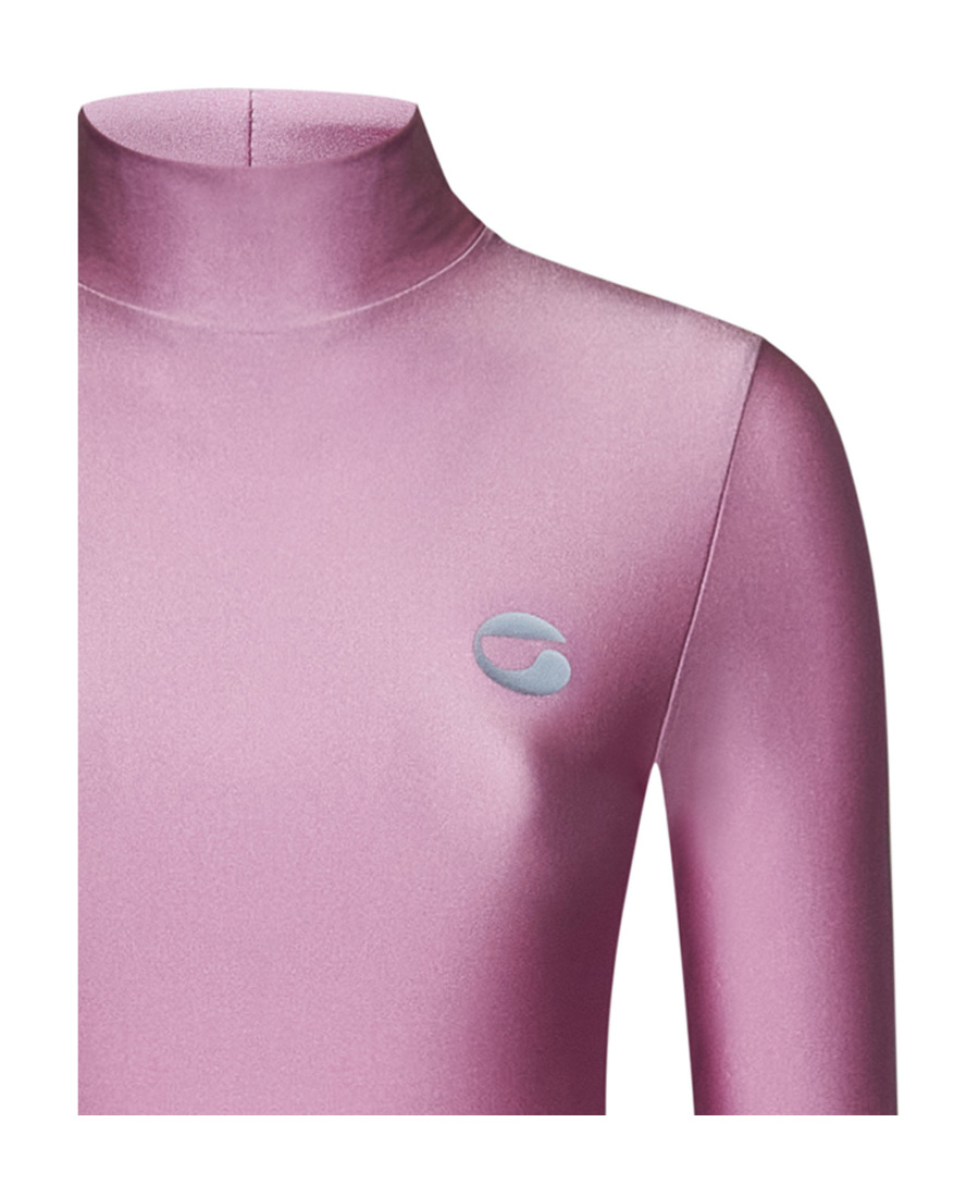 Coperni Half-high Collar Long-sleeved Dress In Pink