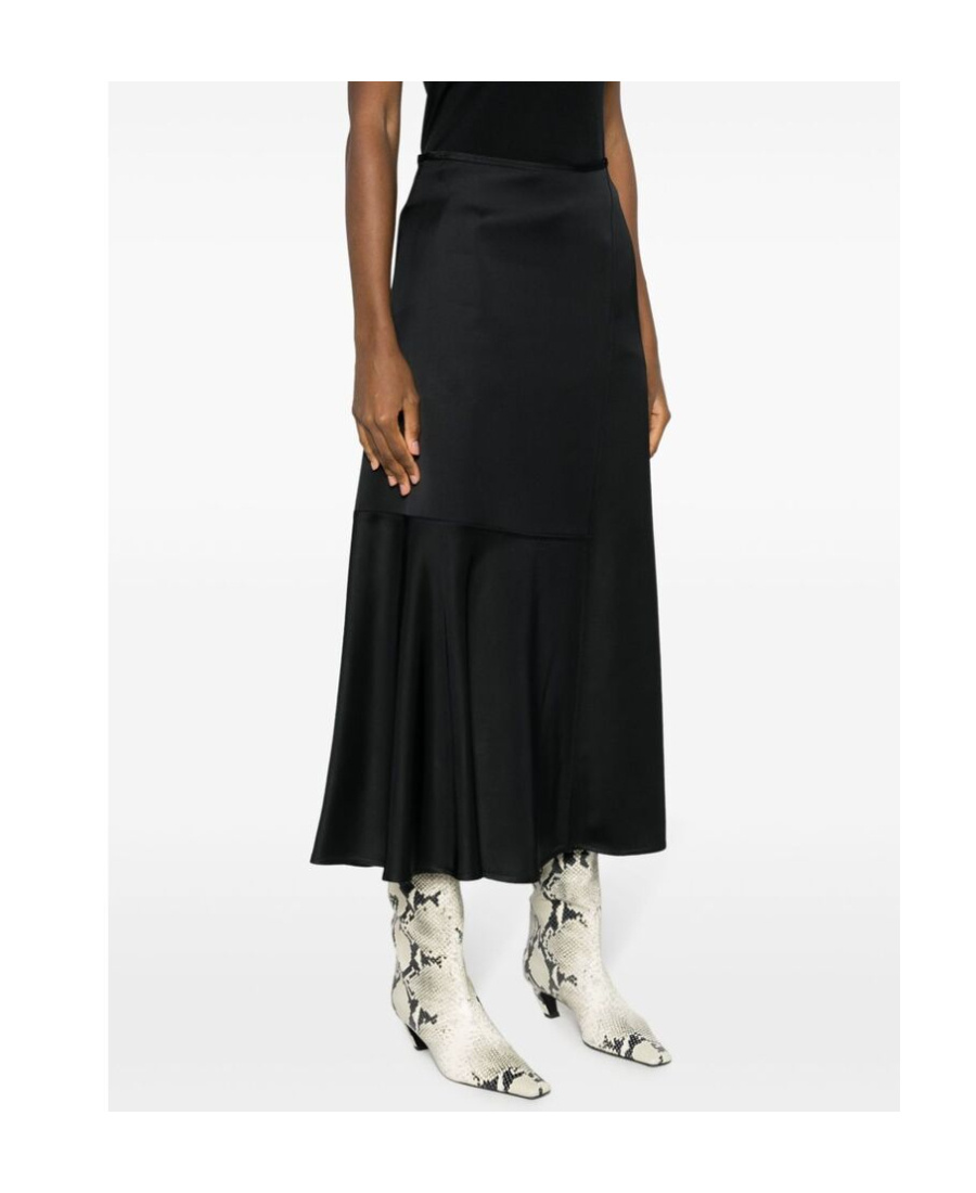 Jil Sander Sustainable Fluid Viscose Skirt 16 In Black