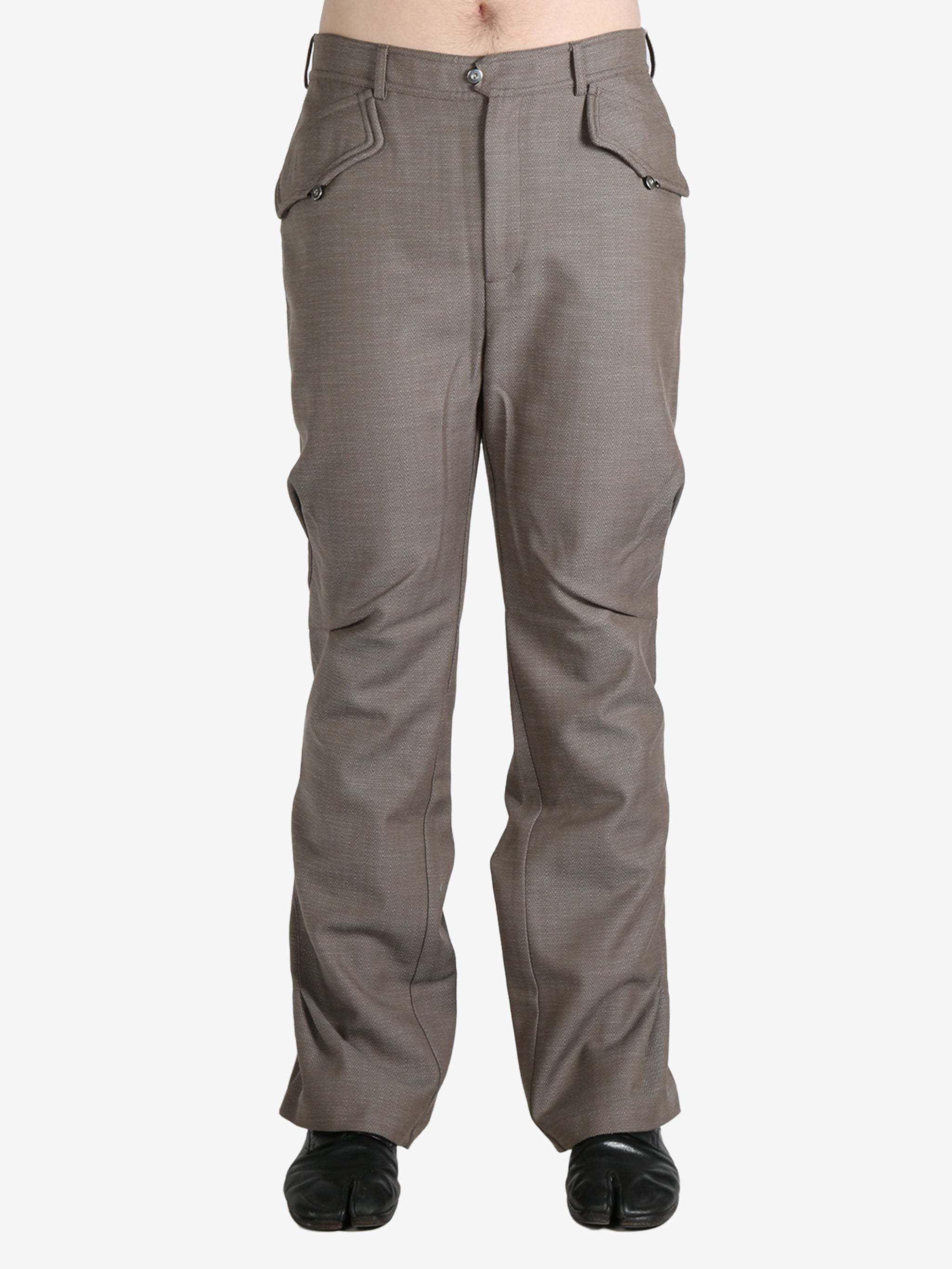 Kiko Kostadinov Alec K-dart Trouser Herringbone Wool In Brown