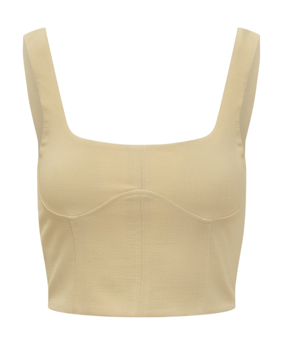 Jucca Short Square Collar Vest In Nude