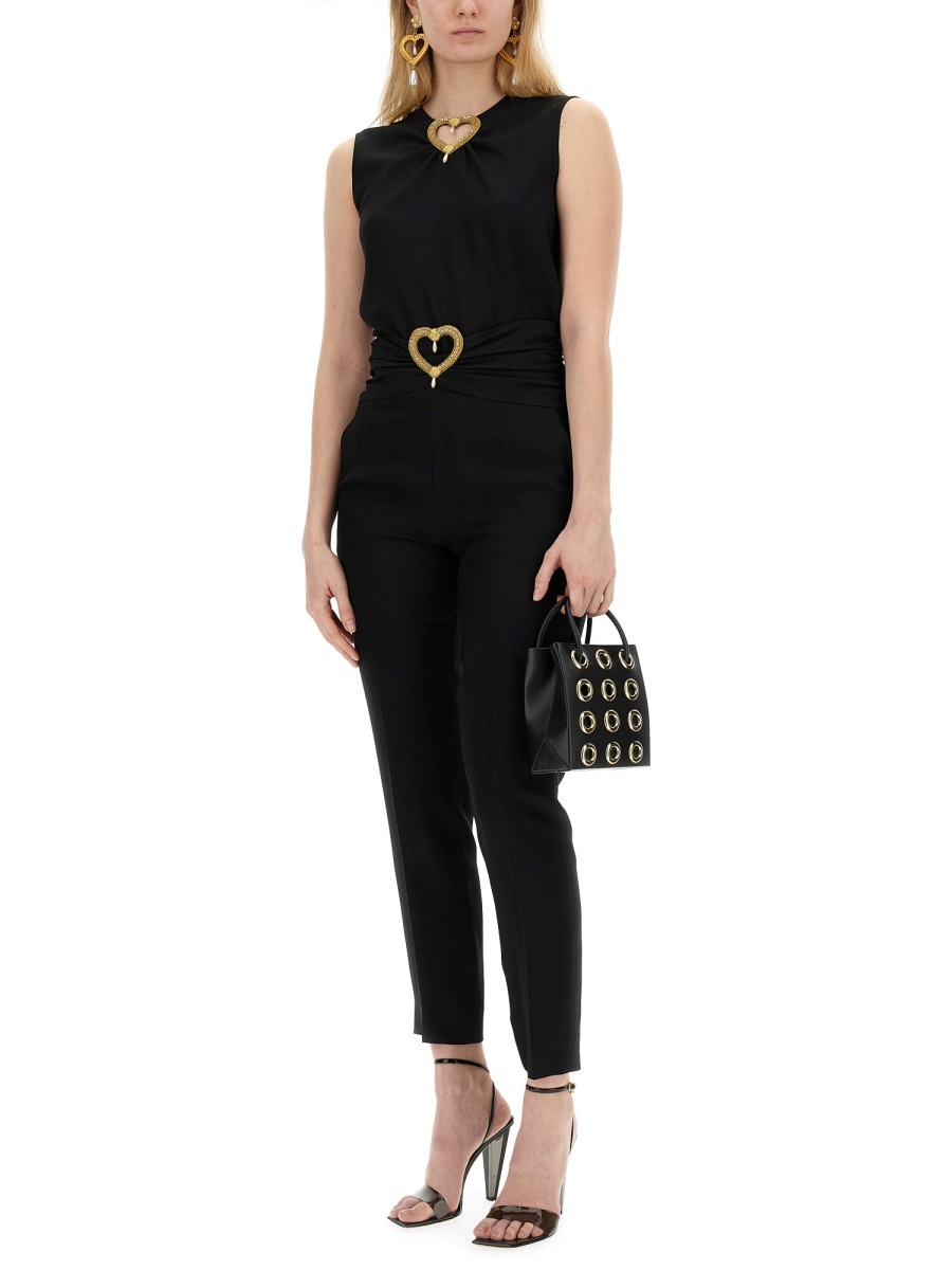 Moschino Couture Pants With Heart Application In Black
