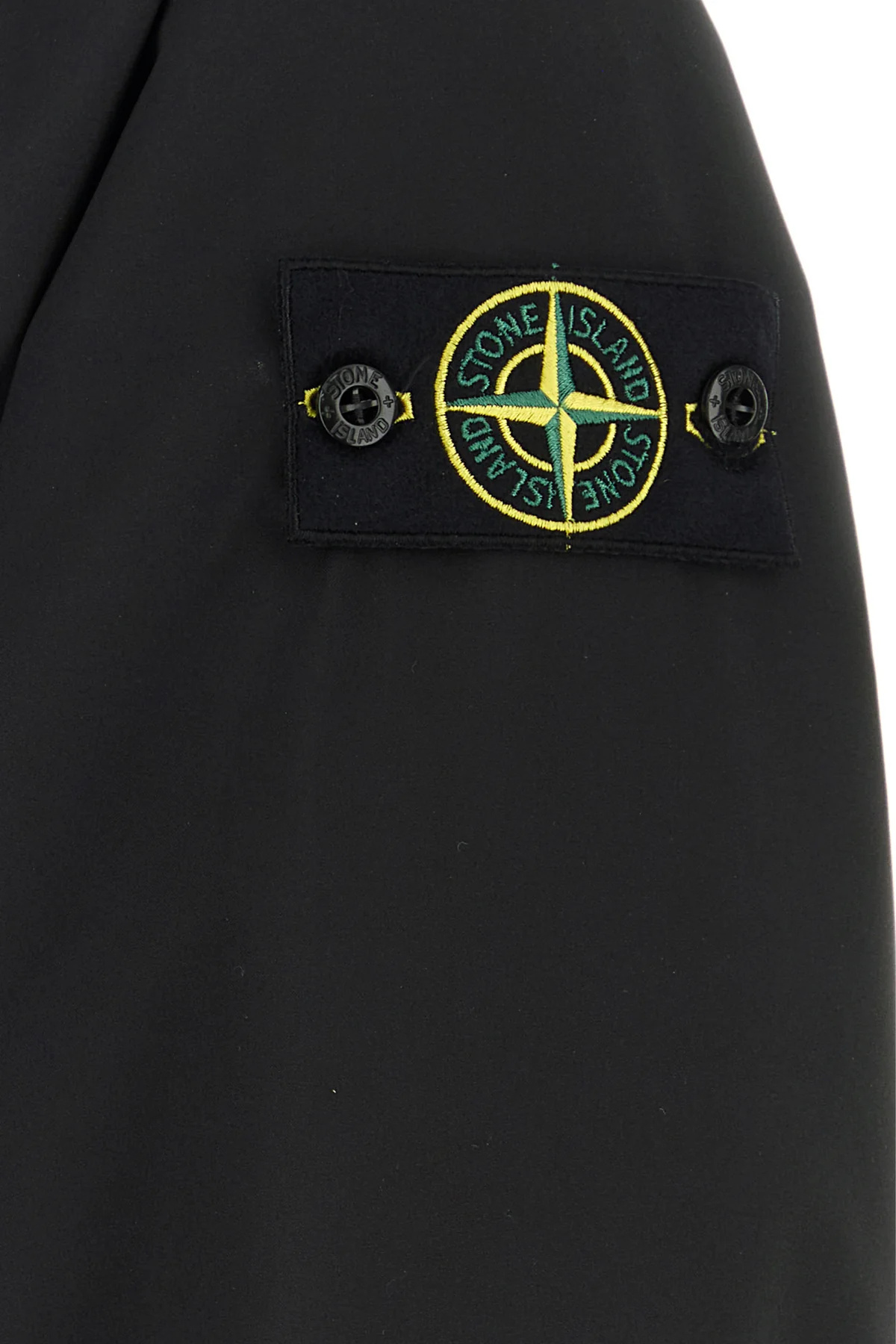 Stone Island Black Stretch Polyester Padded Jacket In Black