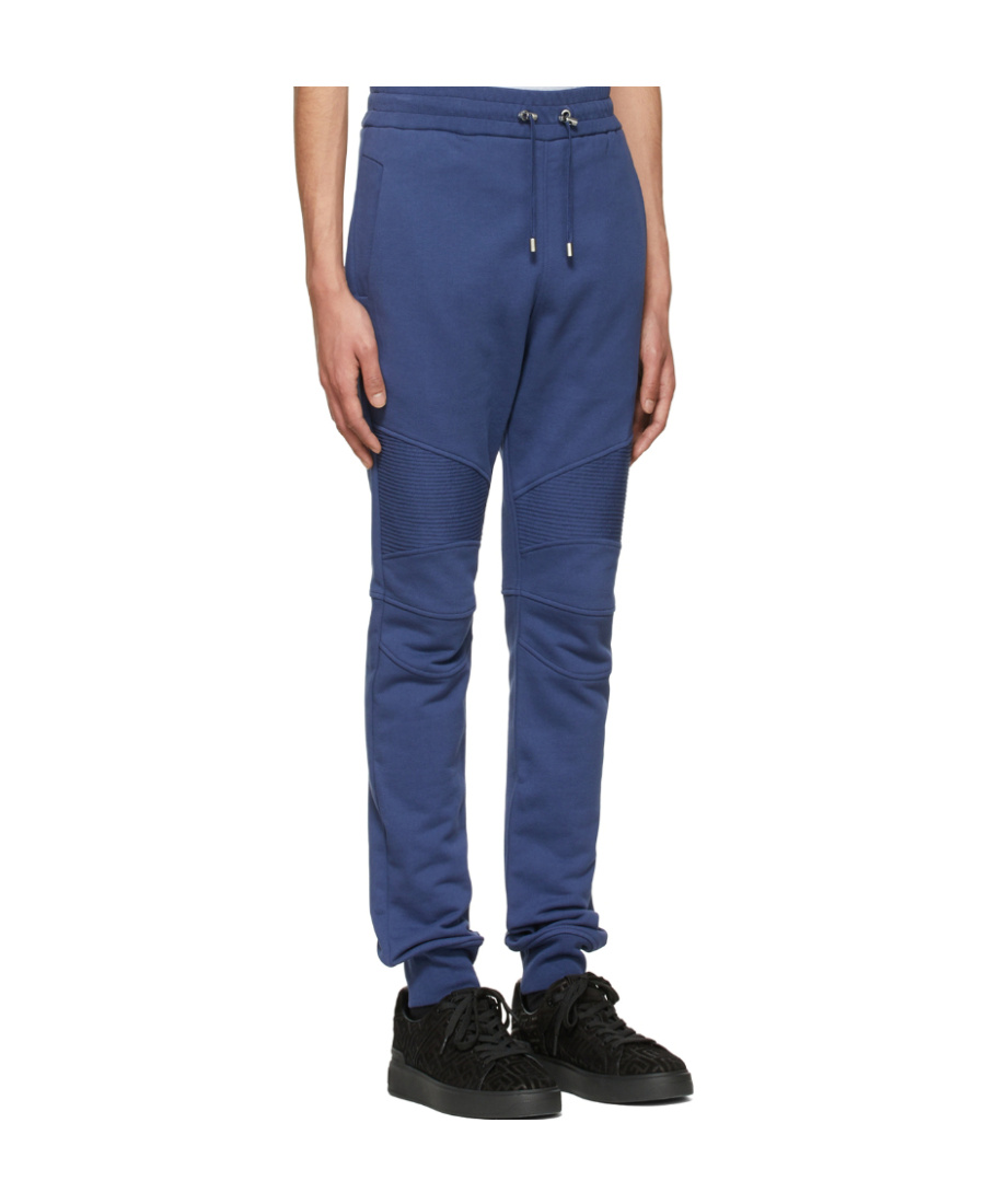 Shop Balmain Logo-print Track Pants In Blue