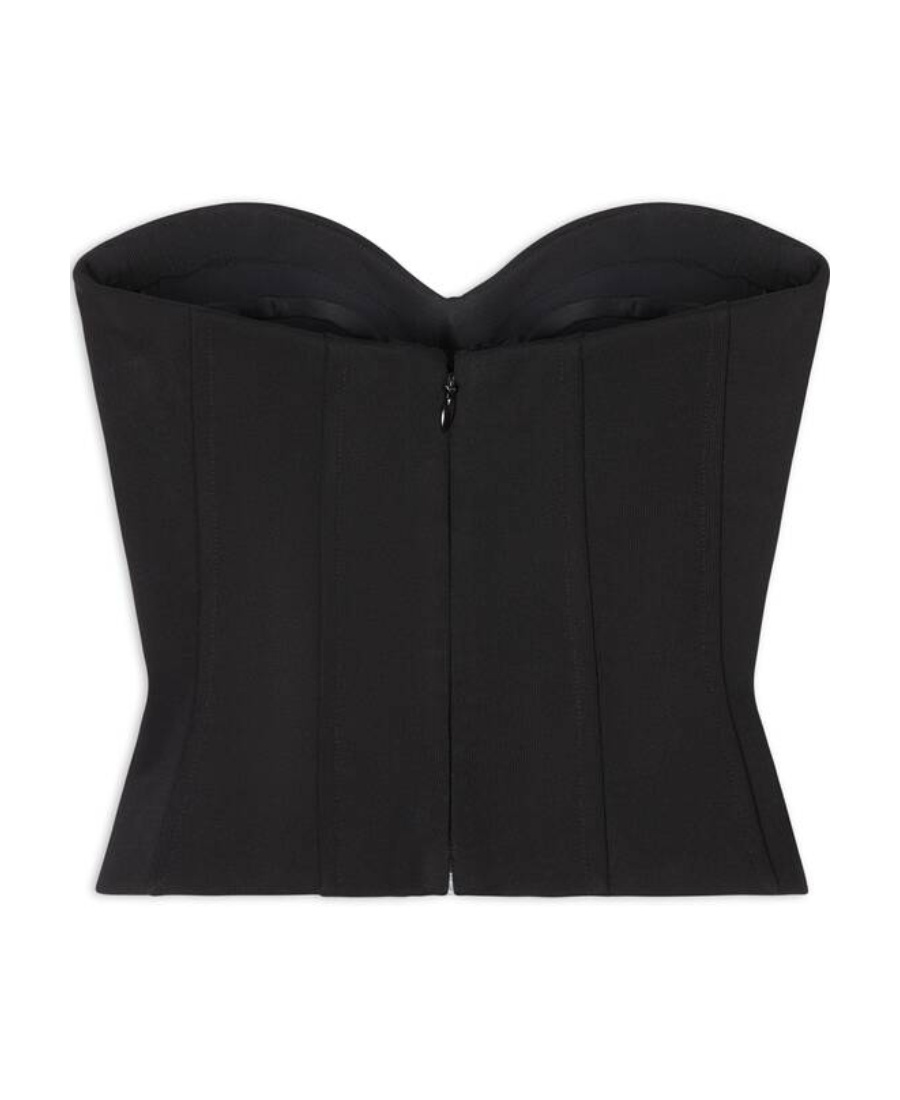 Balenciaga Boned Corset Top In Black