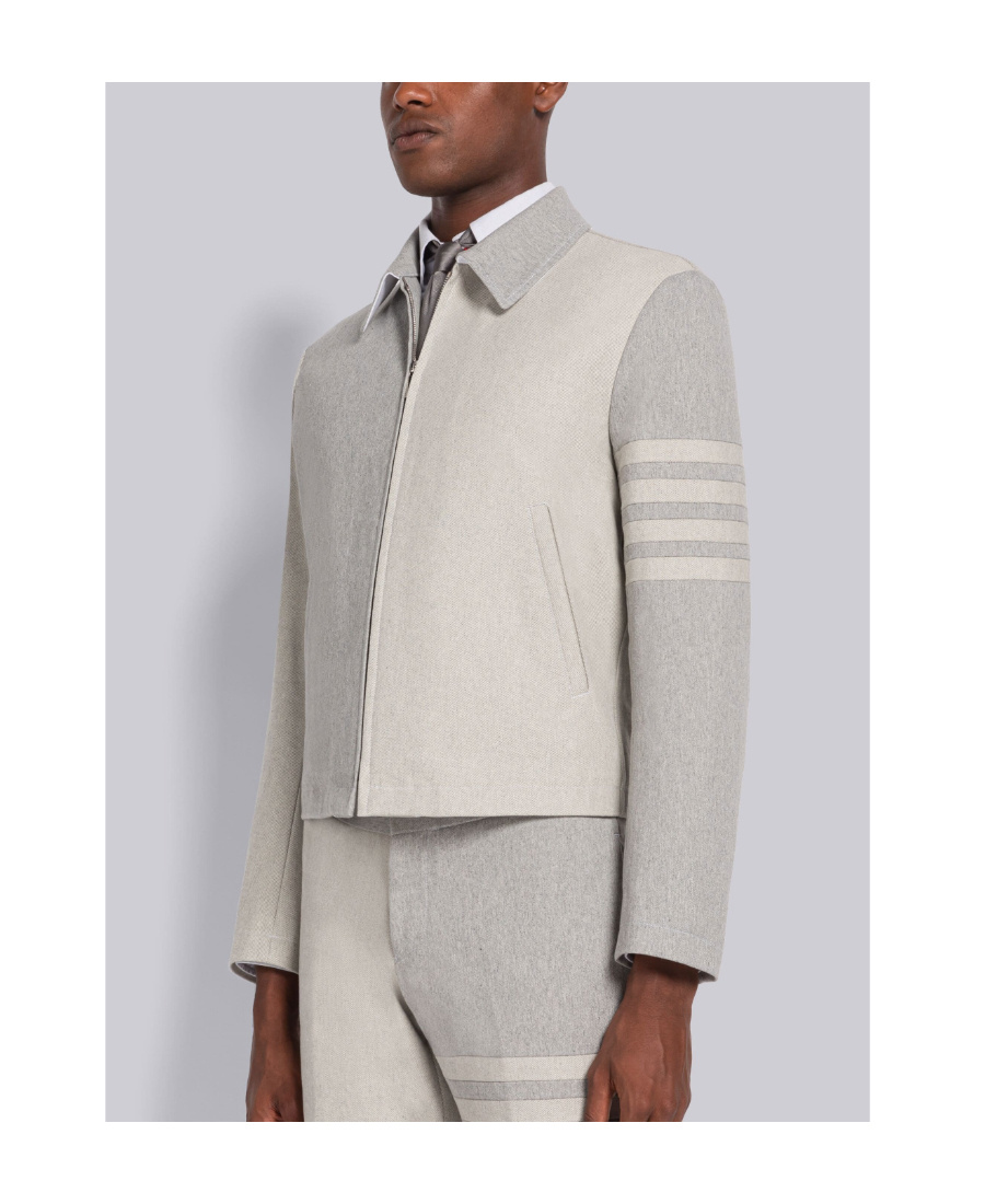 Thom Browne Funmix 4-bar Stripe Golf Jacket In White