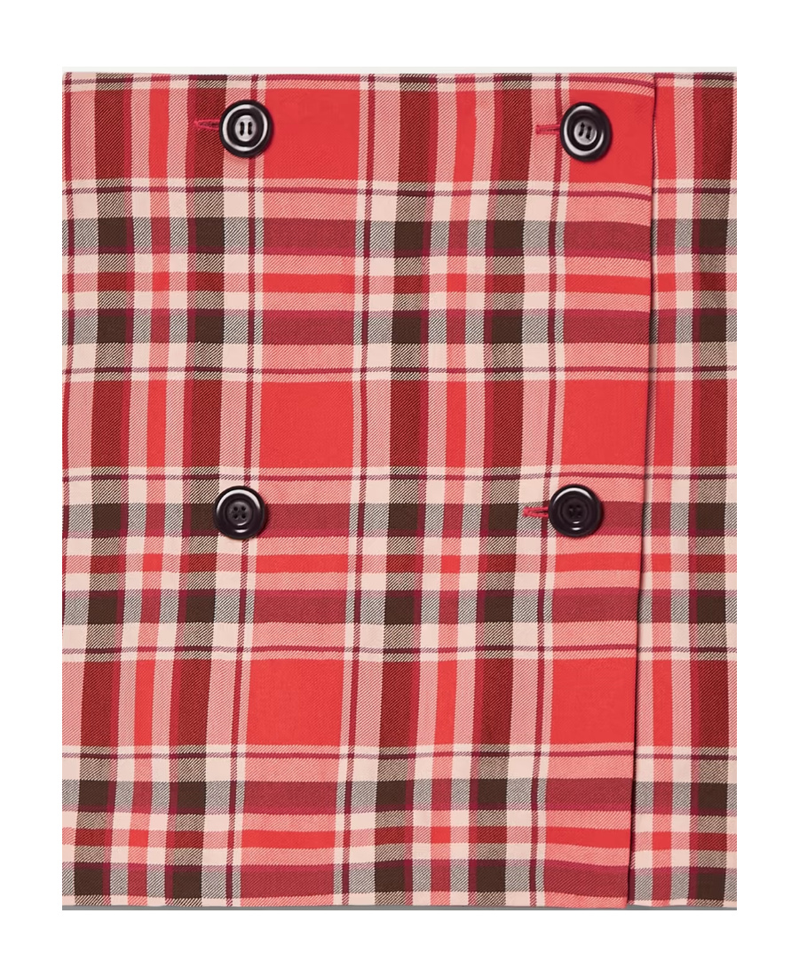 Acne Studios Check-pattern Miniskirt In Red