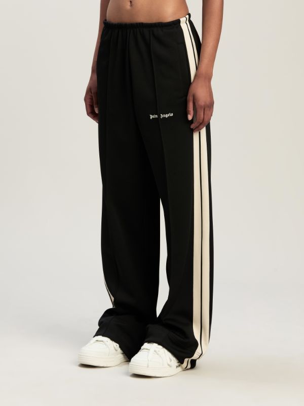 Shop Palm Angels Logo Embroidered Side Stripe Detailed Track Pants In Black