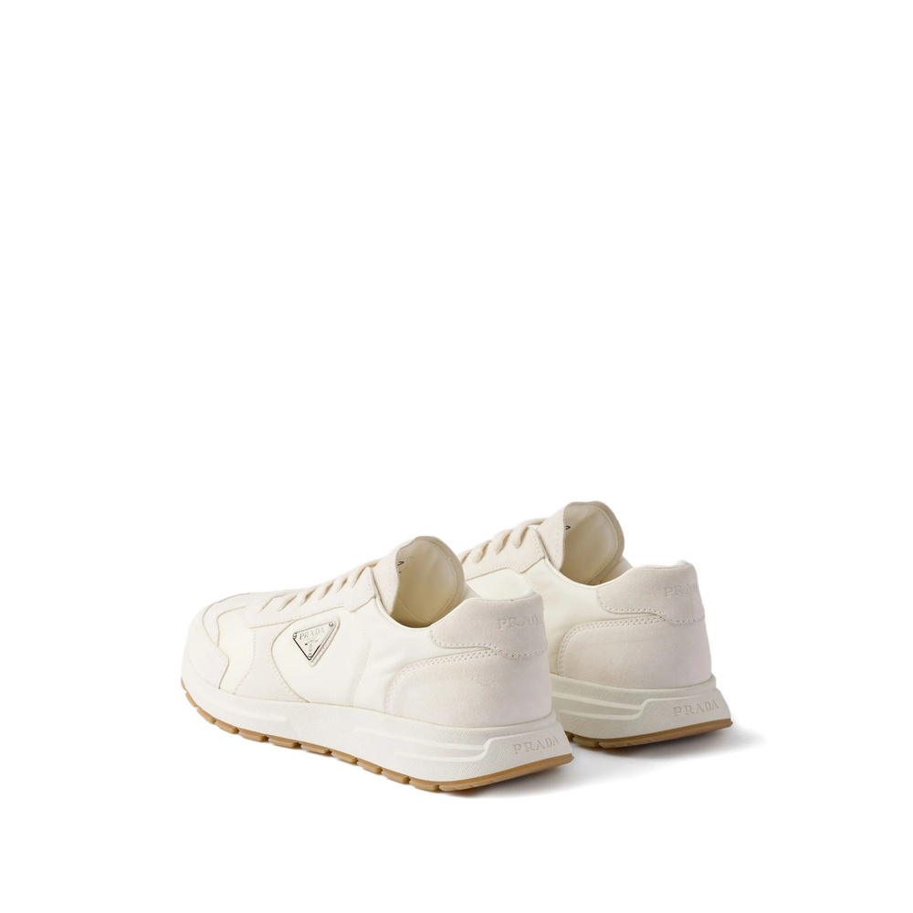 Prada Prax Triangle-logo Sneakers In White