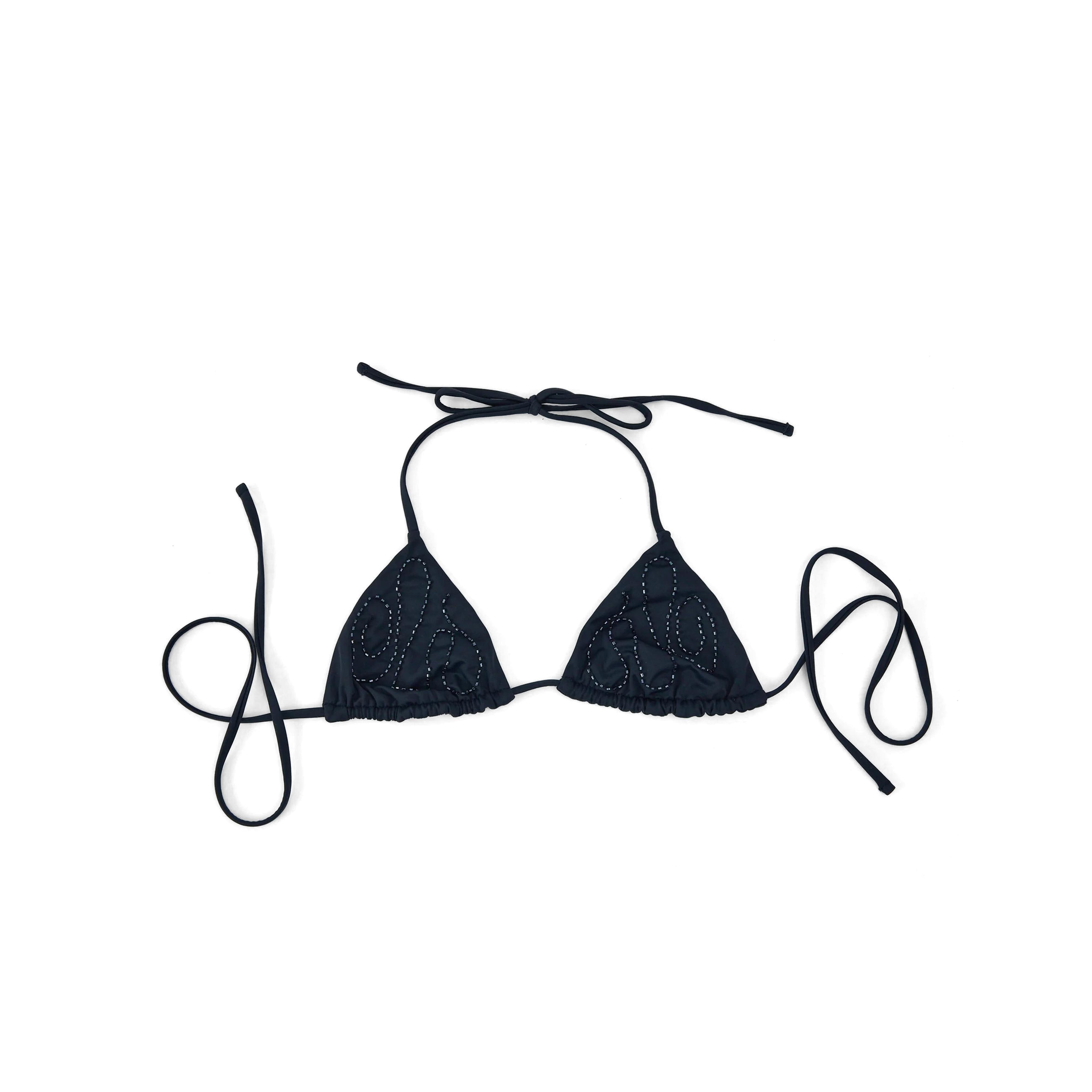 Paloma Wool Embroidered Triangle Bra In Blue