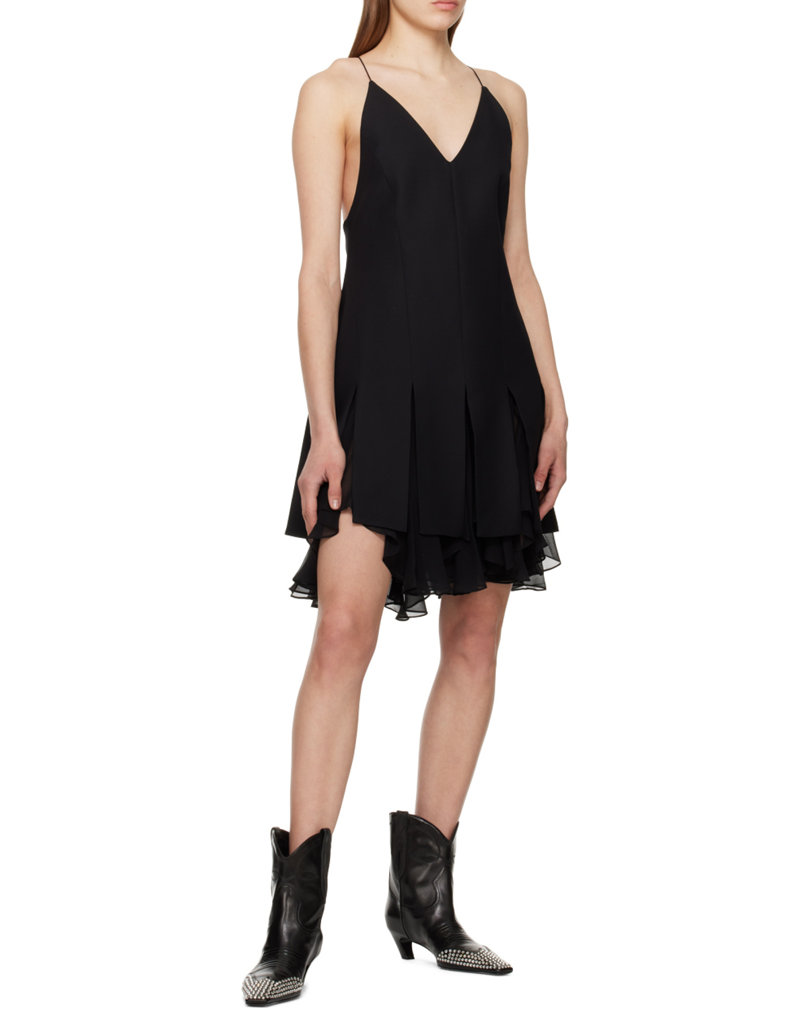 Khaite Teagan Wool-blend Pleated Minidress In Black