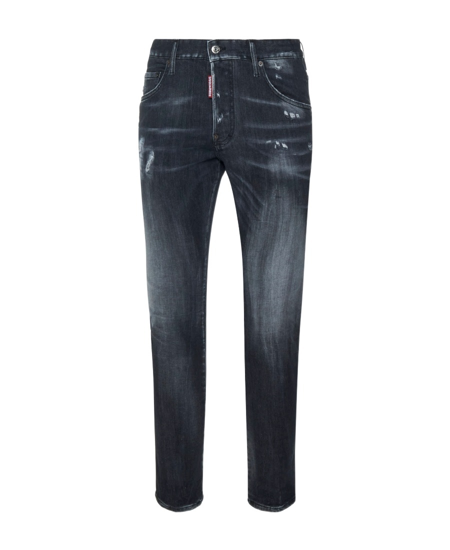 Dsquared2 Stonewash Distressed Skinny Jeans In Gray