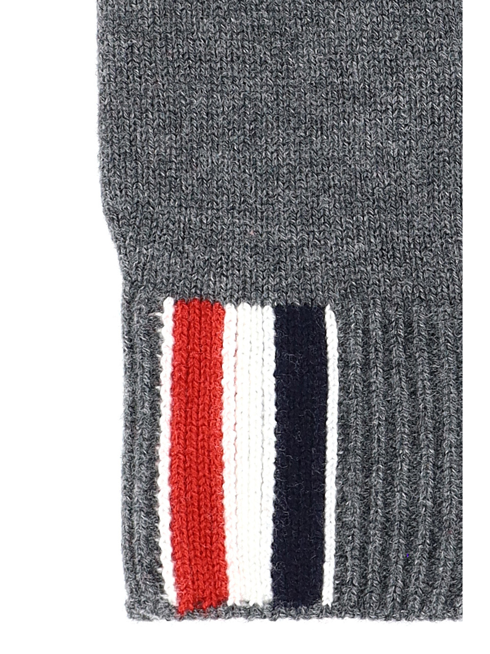 Thom Browne Grey Rib Cashmere Four Bar Gloves In Gray