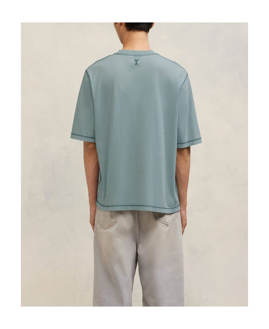 AMI ALEXANDRE MATTIUSSI AMI PARIS LOGO EMBROIDERED CREWNECK T-SHIRT
