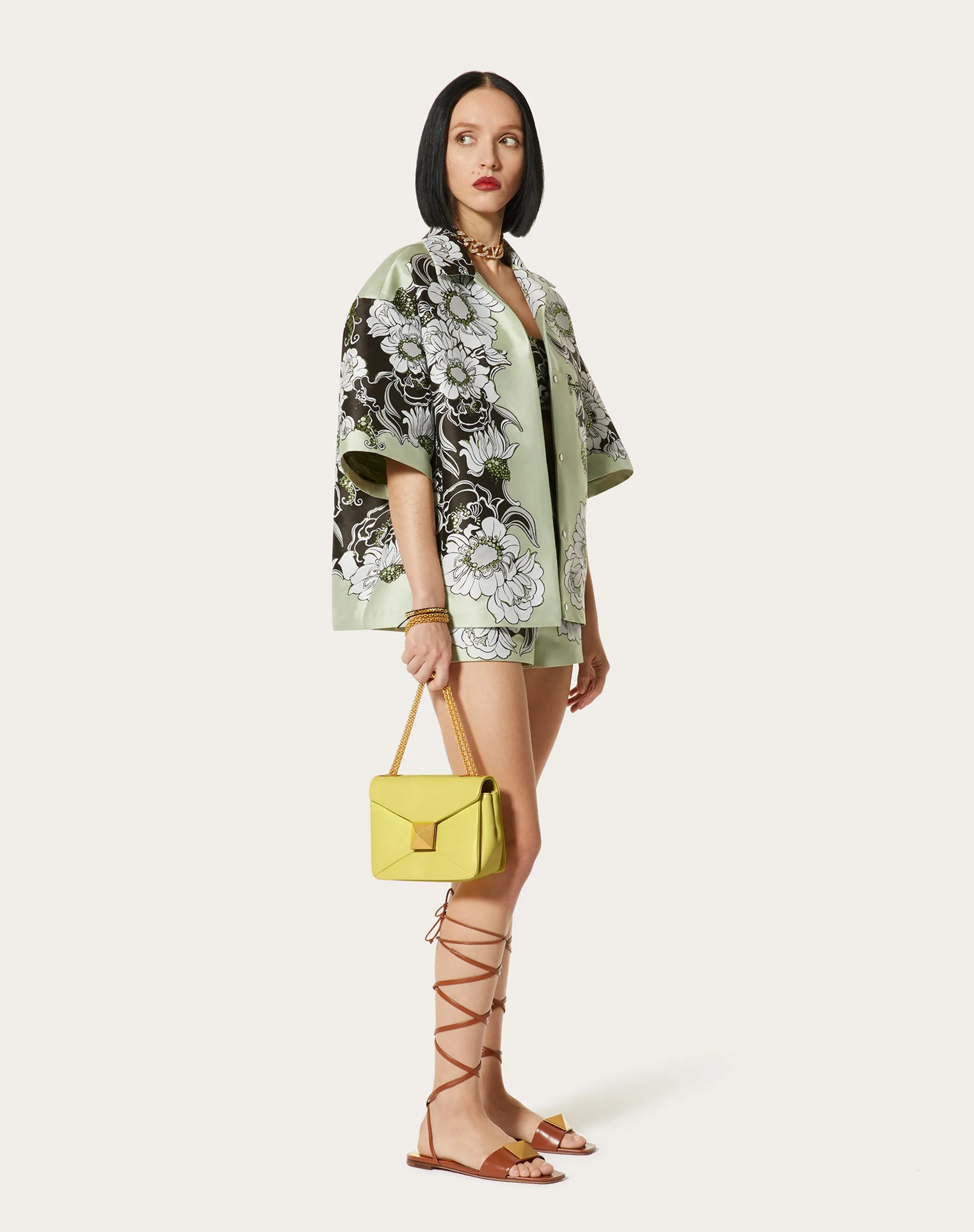 Valentino One Stud Crossbody Bag In Yellow