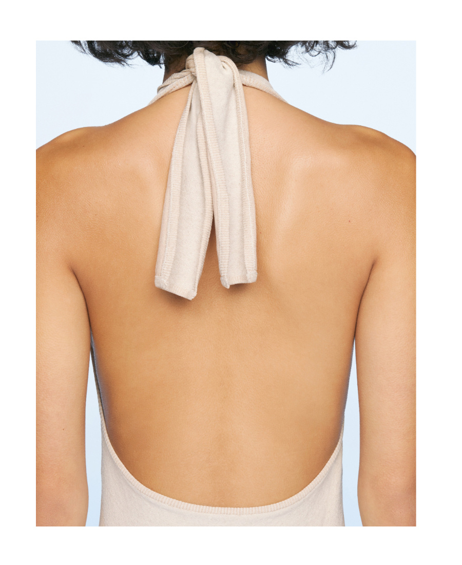 Jacquemus Neck Jumpsuit In Nude