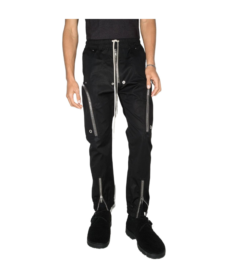 Rick Owens Bauhaus-inspired Cargo Pants With Elastic Waistband In Black