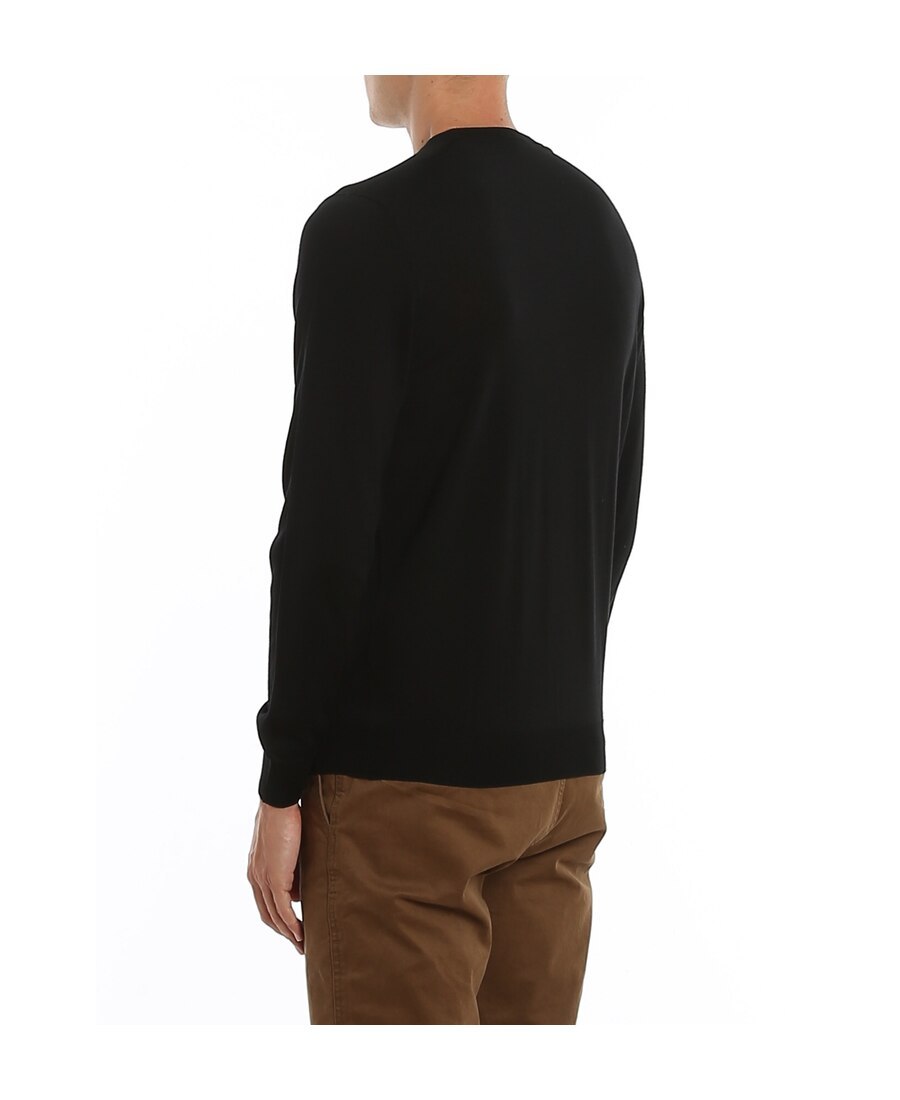 Drumohr Crew Neck Lightweight Jumper In Black
