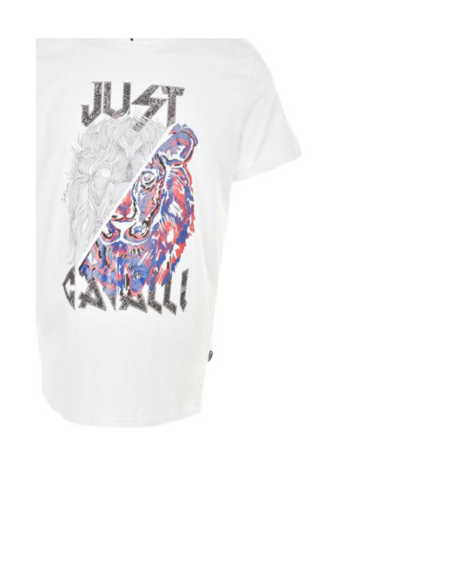 Just Cavalli Pattern Printed Short-sleeved T-shirt In White