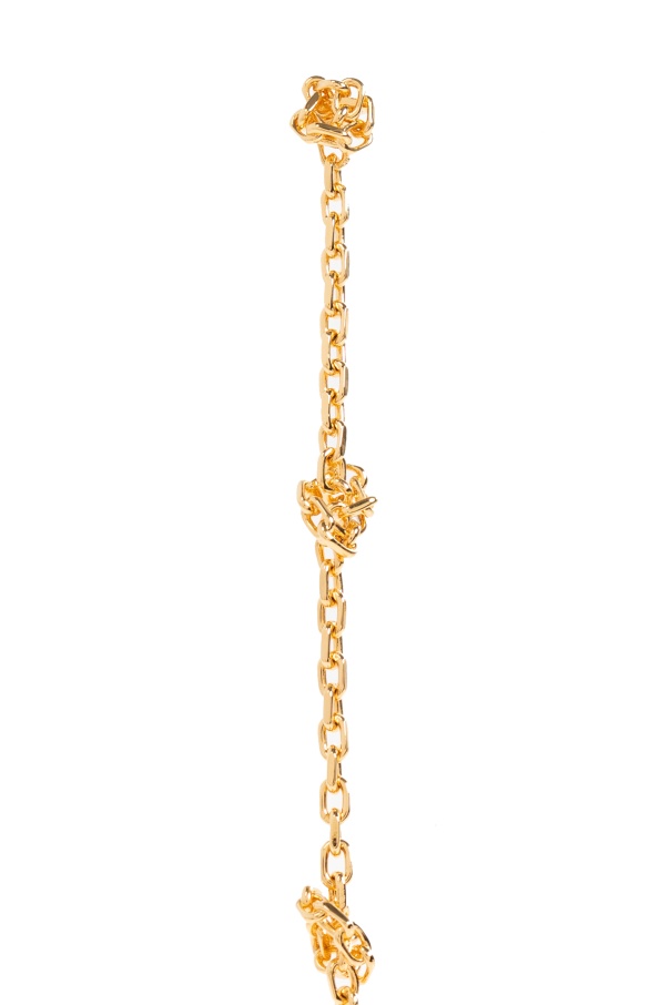 Jil Sander Chain Knot-detail Drop Earrings In Gold