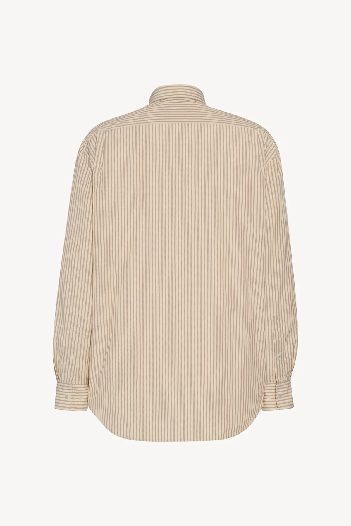 The Row Striped Long Sleeve Granada Poplin Shirt In Neutral